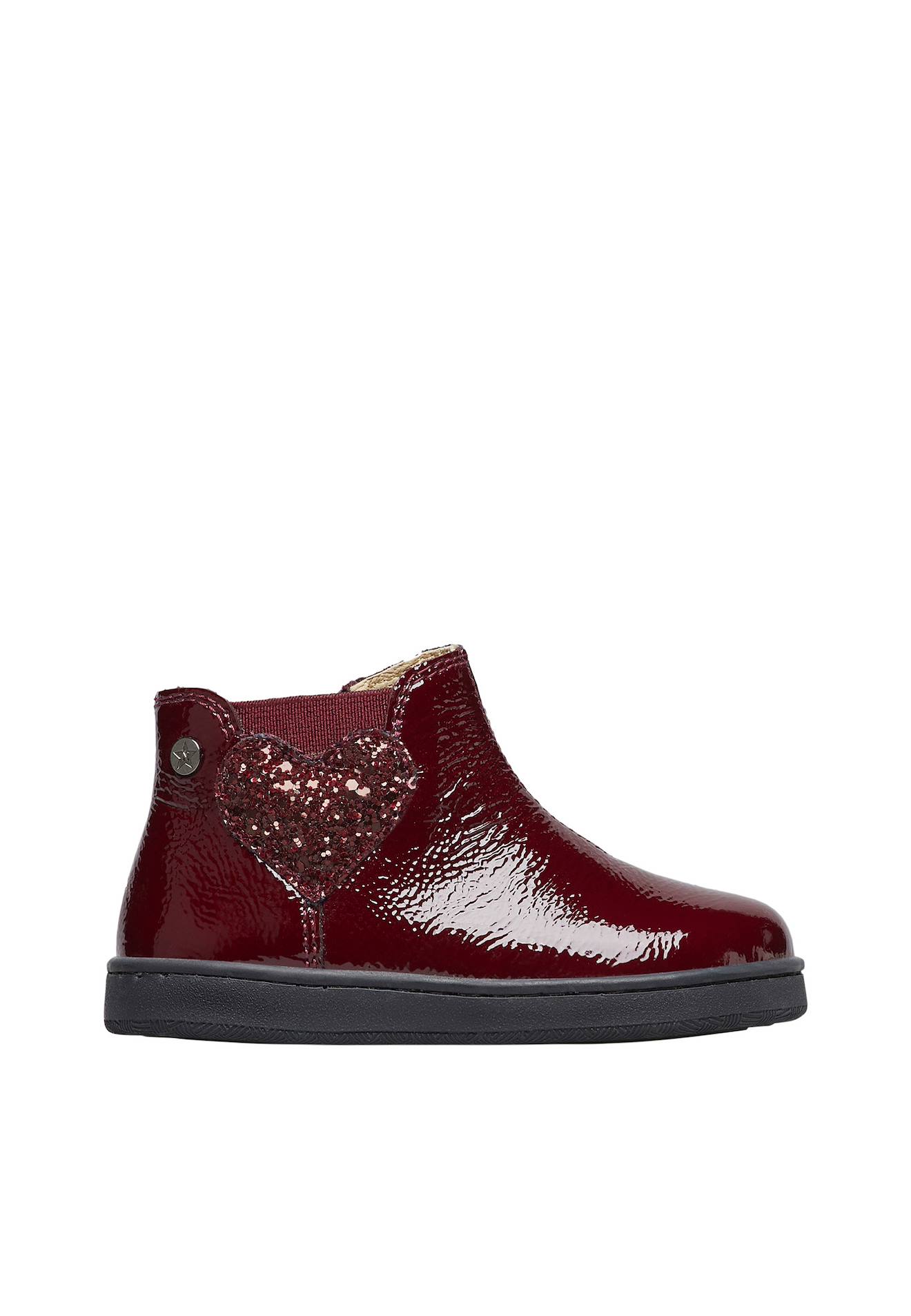 Chaussures Premiers Pas En Cuir Verni Glarny High 2 Bordeaux-