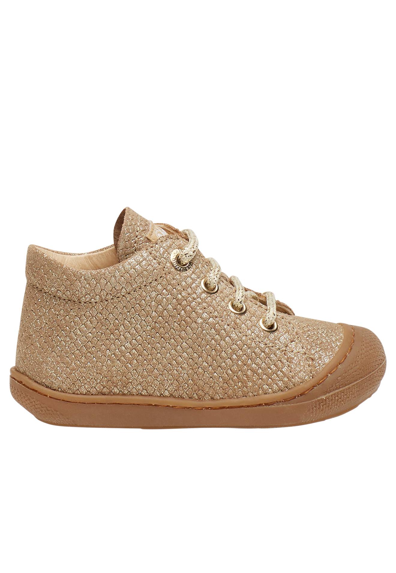 Chaussures Premiers Pas En Suède Pailleté Cocoon Platine-