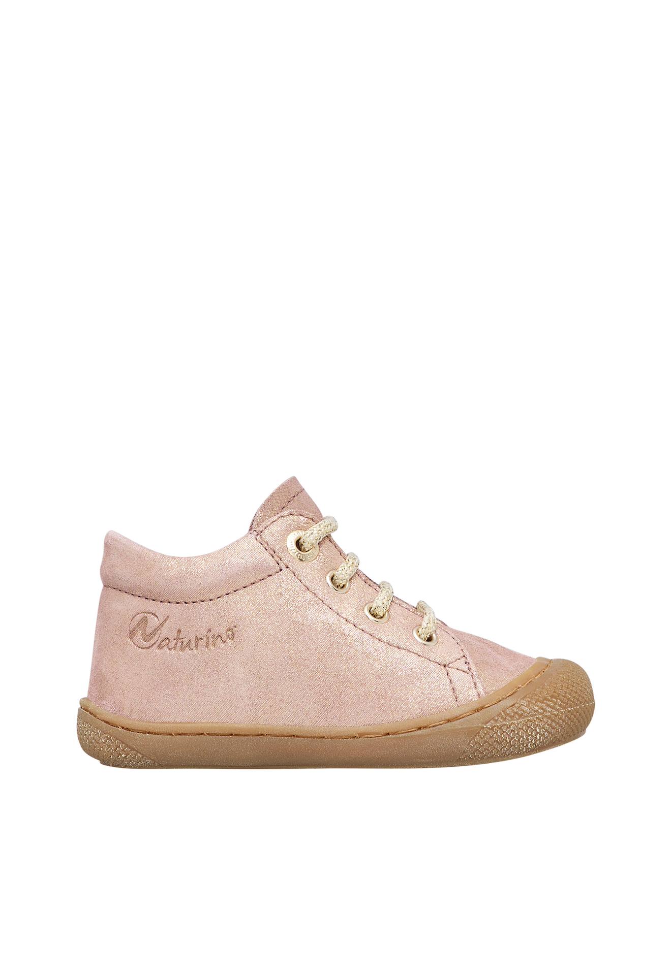 Chaussures Premiers Pas En Suède Pailleté Cocoon Rose-