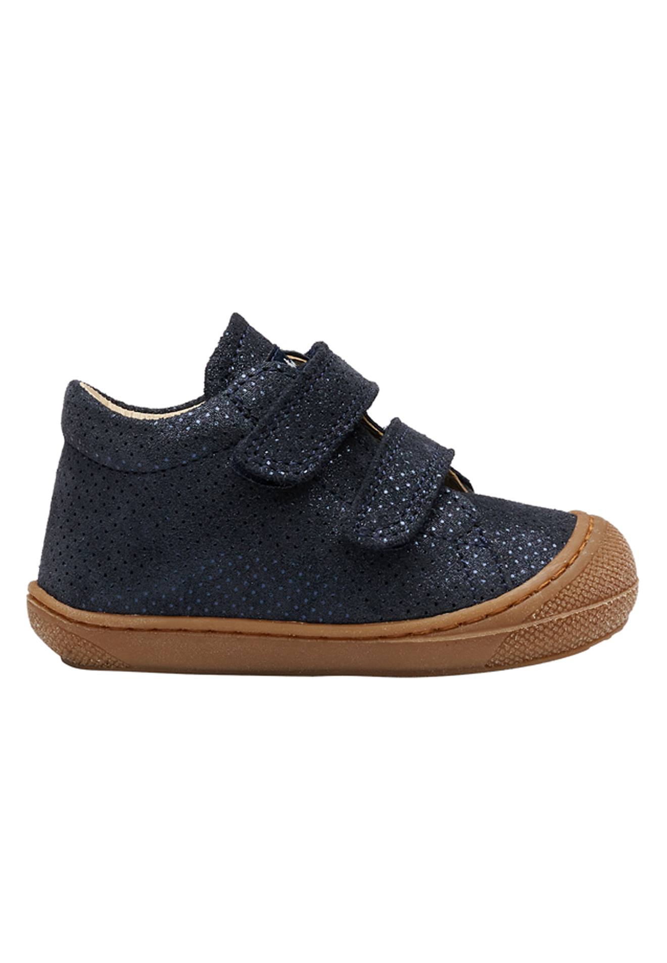 Chaussures Premiers Pas En Suède Pailleté Cocoon Vl Marine-