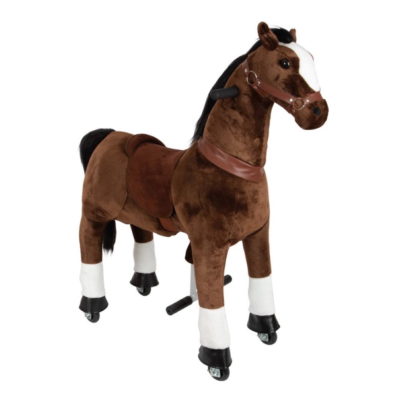 Cheval À Monter Sur Roulettes Hauteur 67 Cm Marron