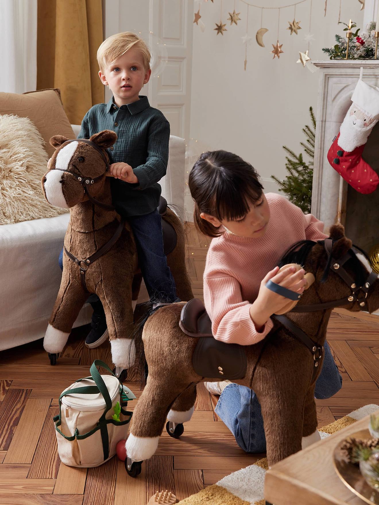 Cheval à roulettes en bois FSC grand cheval