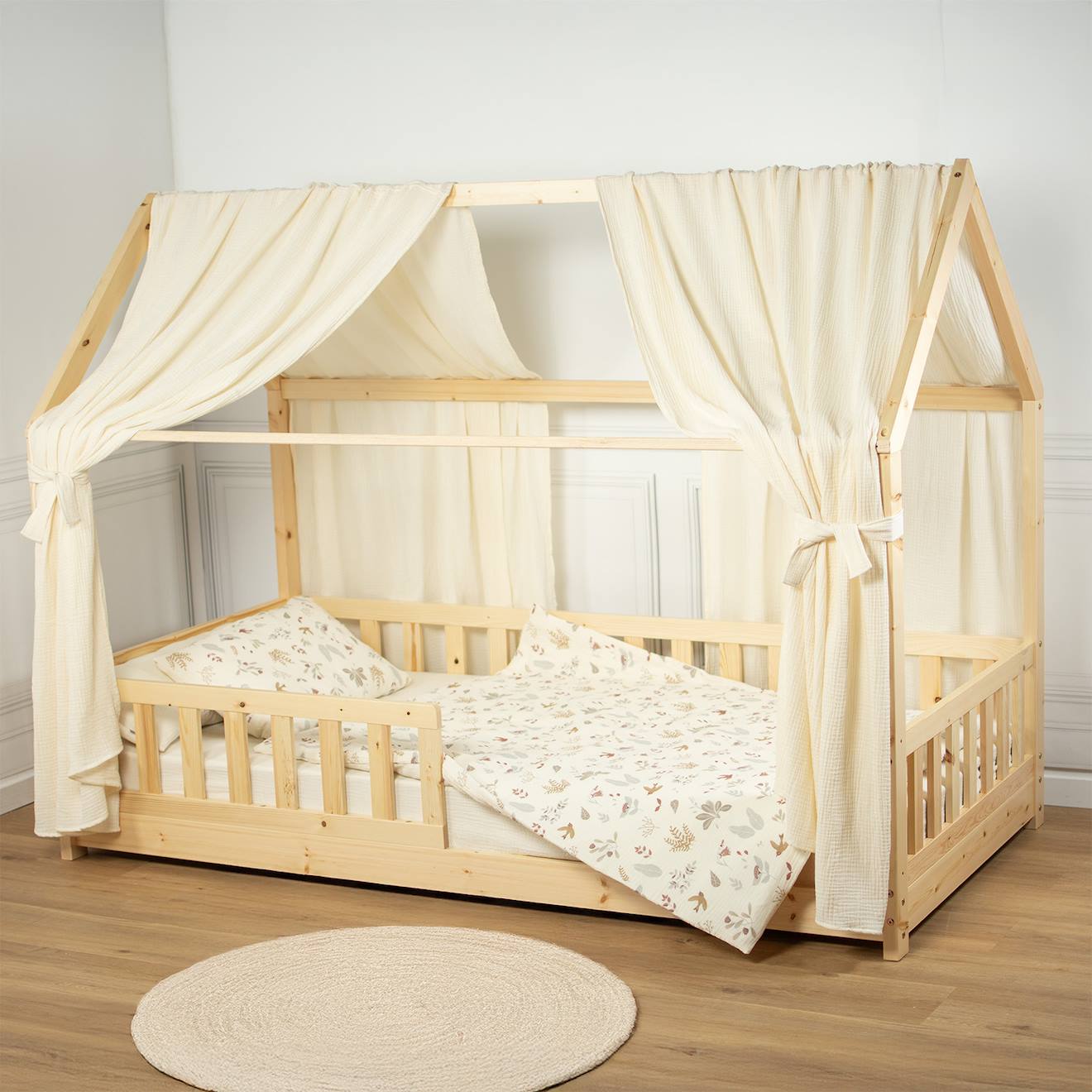 Ciel De Lit Cabane En Gaze De Coton Duo 360 Cm Écru
