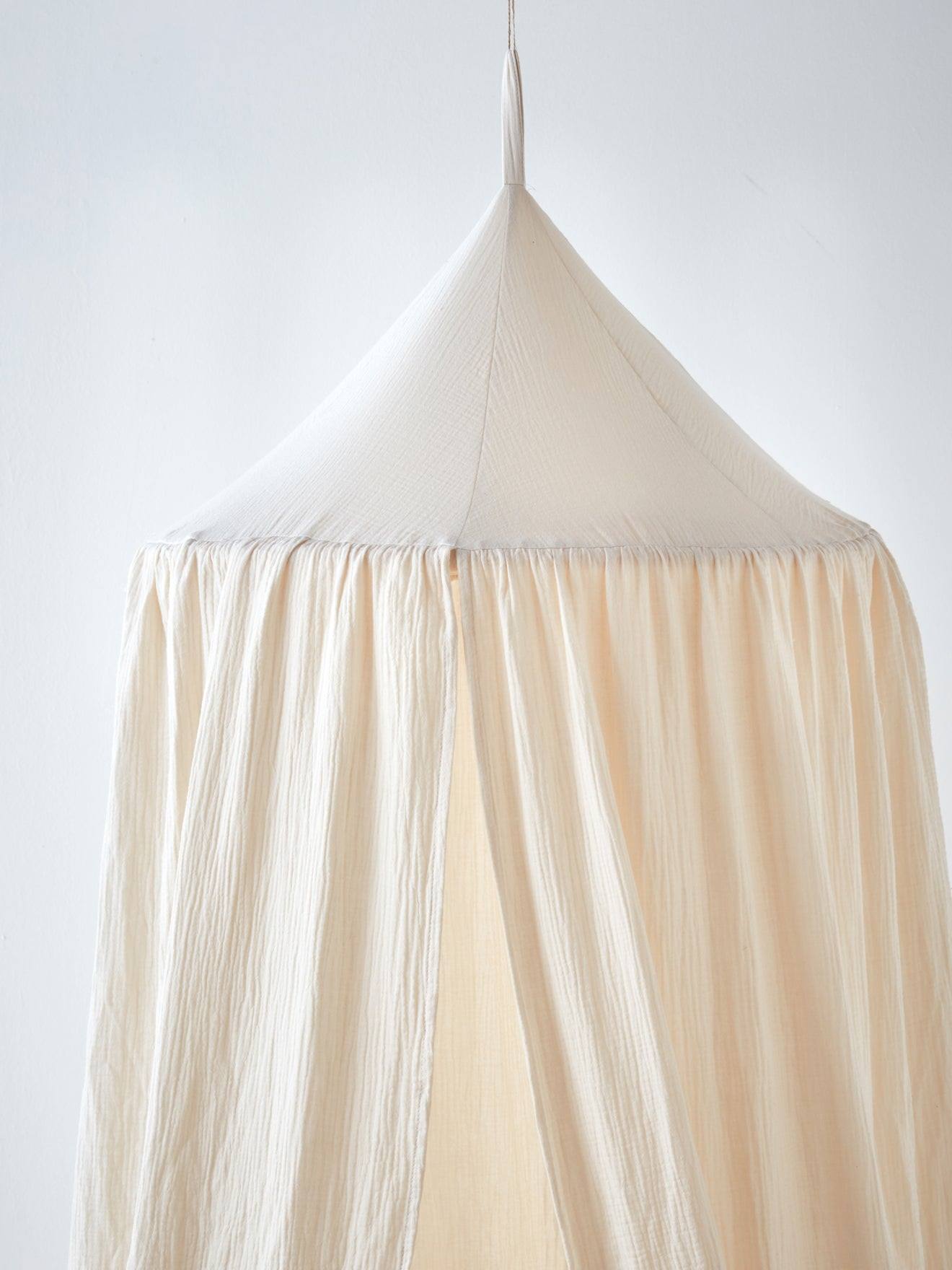 Ciel De Lit En Gaze De Coton Blanc