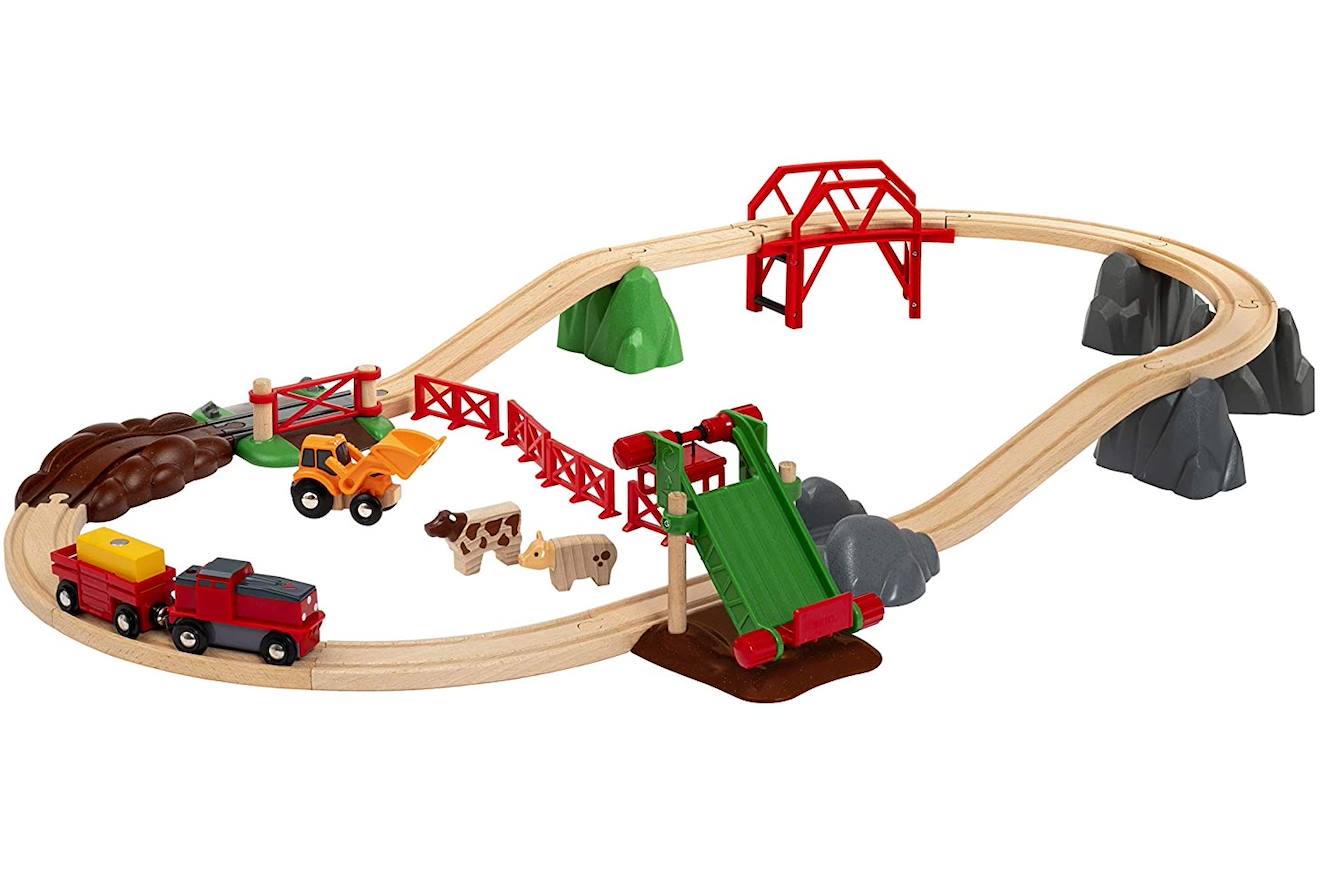Circuit De La Ferme Et Locomotive À Pile Vert