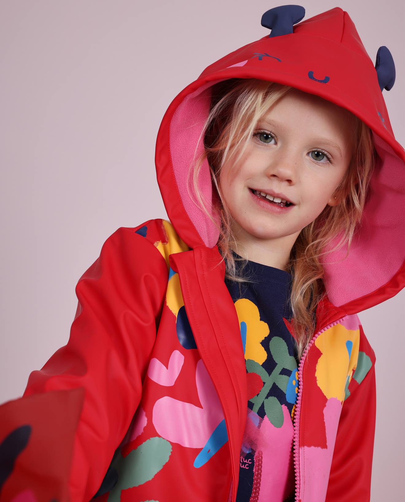Ciré À Capuche Fille Motif Coccinelle Rouge