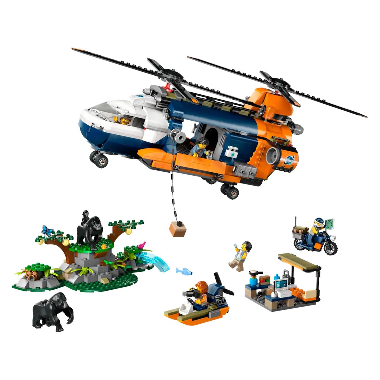 City L'hélicoptère De L'explorateur De La Jungle Au Camp De Base 60437 Multicolore
