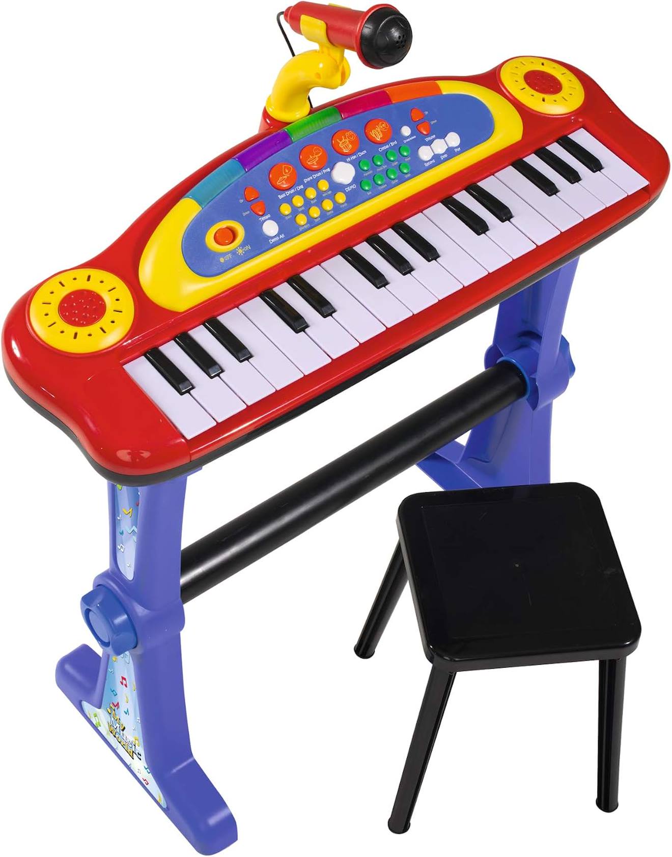 Clavier Sur Pied - My Music World Keyboard Sur Pied Avec Tabouret Multicolore