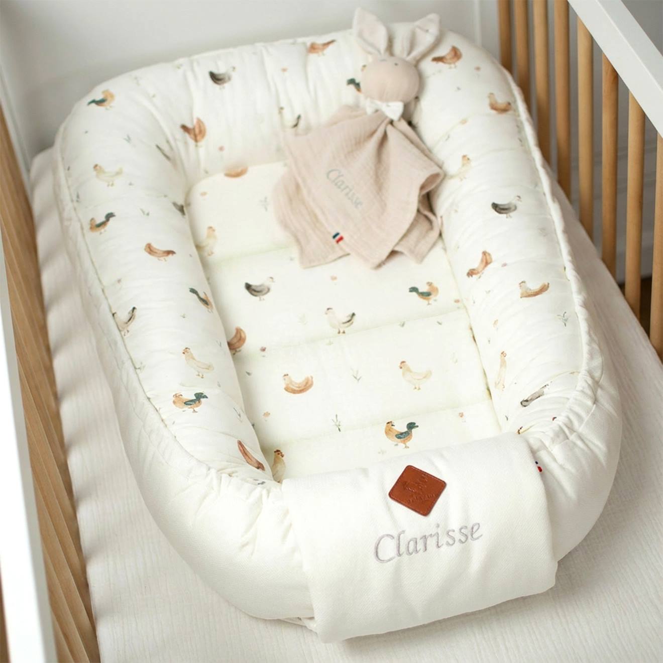 Cocon Réducteur De Lit Matelassé Et Réversible Gallina Écru