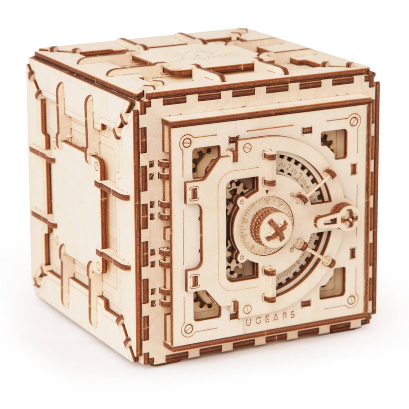 Coffre-fort Mécanique En Bois À Construire – Puzzle 3d Éducatif Et Ludique Pour Enfants Brown