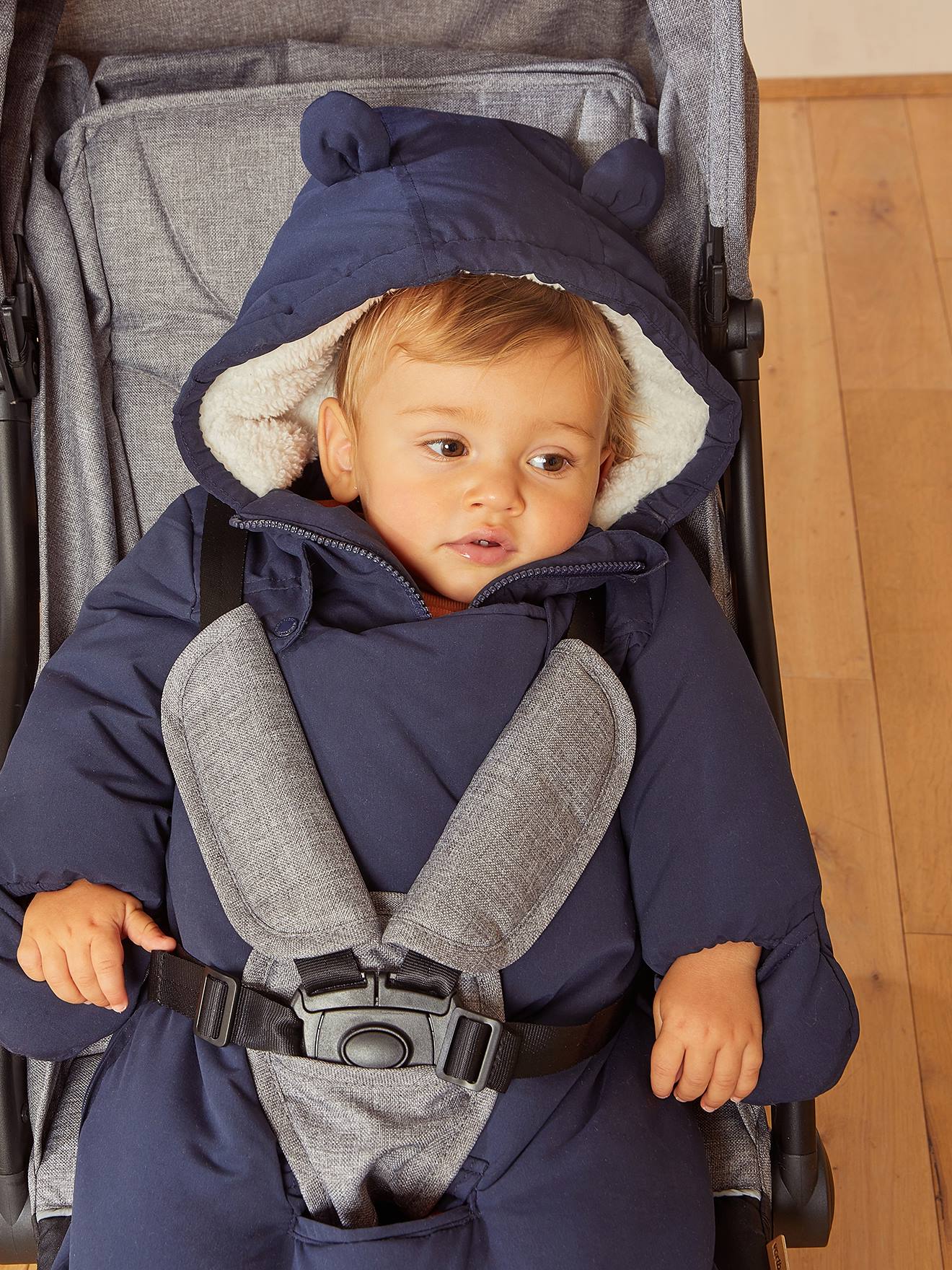 Combi-pilote 2 en 1 bébé chancelière encre