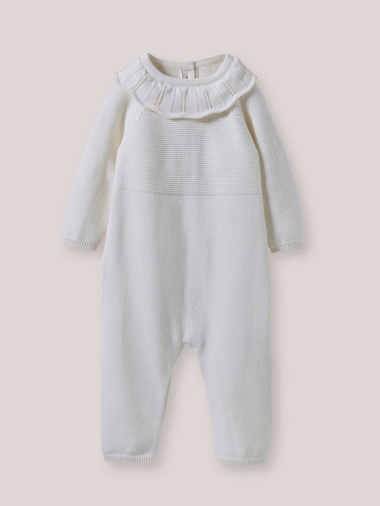 Combinaison À Collerette Bébé - Coton Biologique Ecru