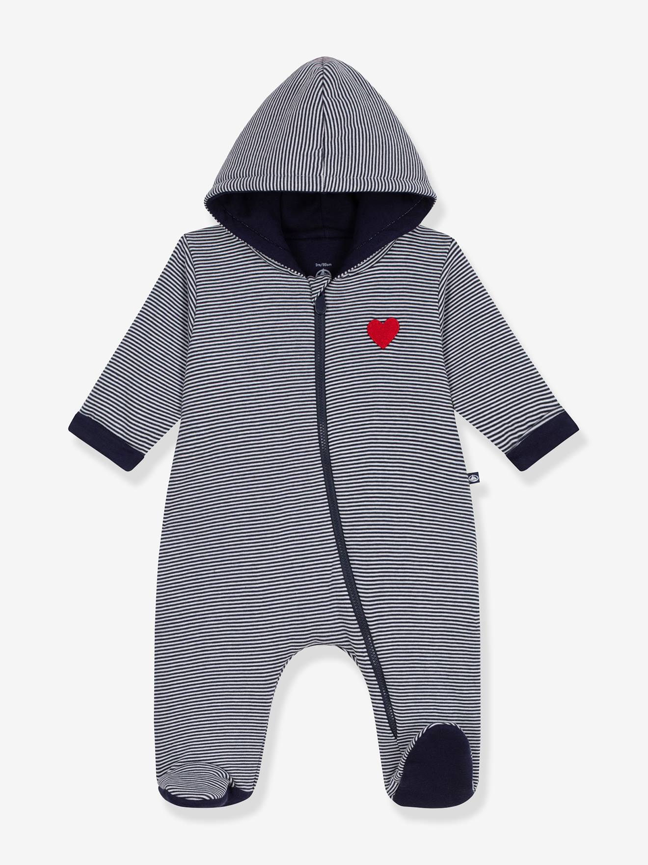 Combinaison bébé à capuche Peti Bateau marine