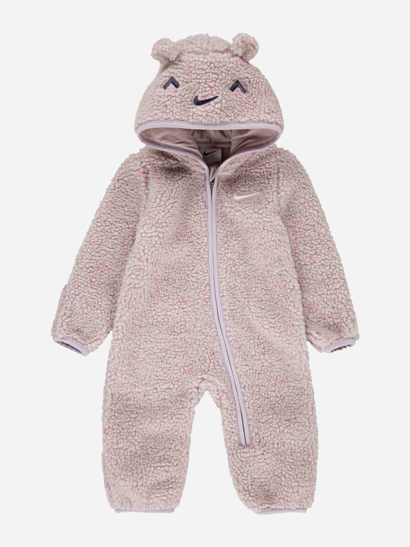 Combinaison Bébé Chaude En Matière Douce Avec Capuche Zippée Violet