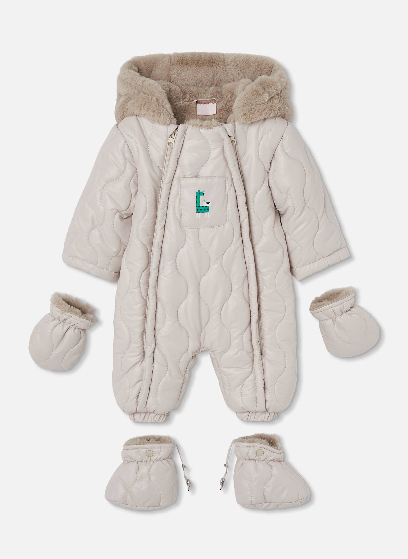 Combipilote Bébé Imprimé Girafe Beige