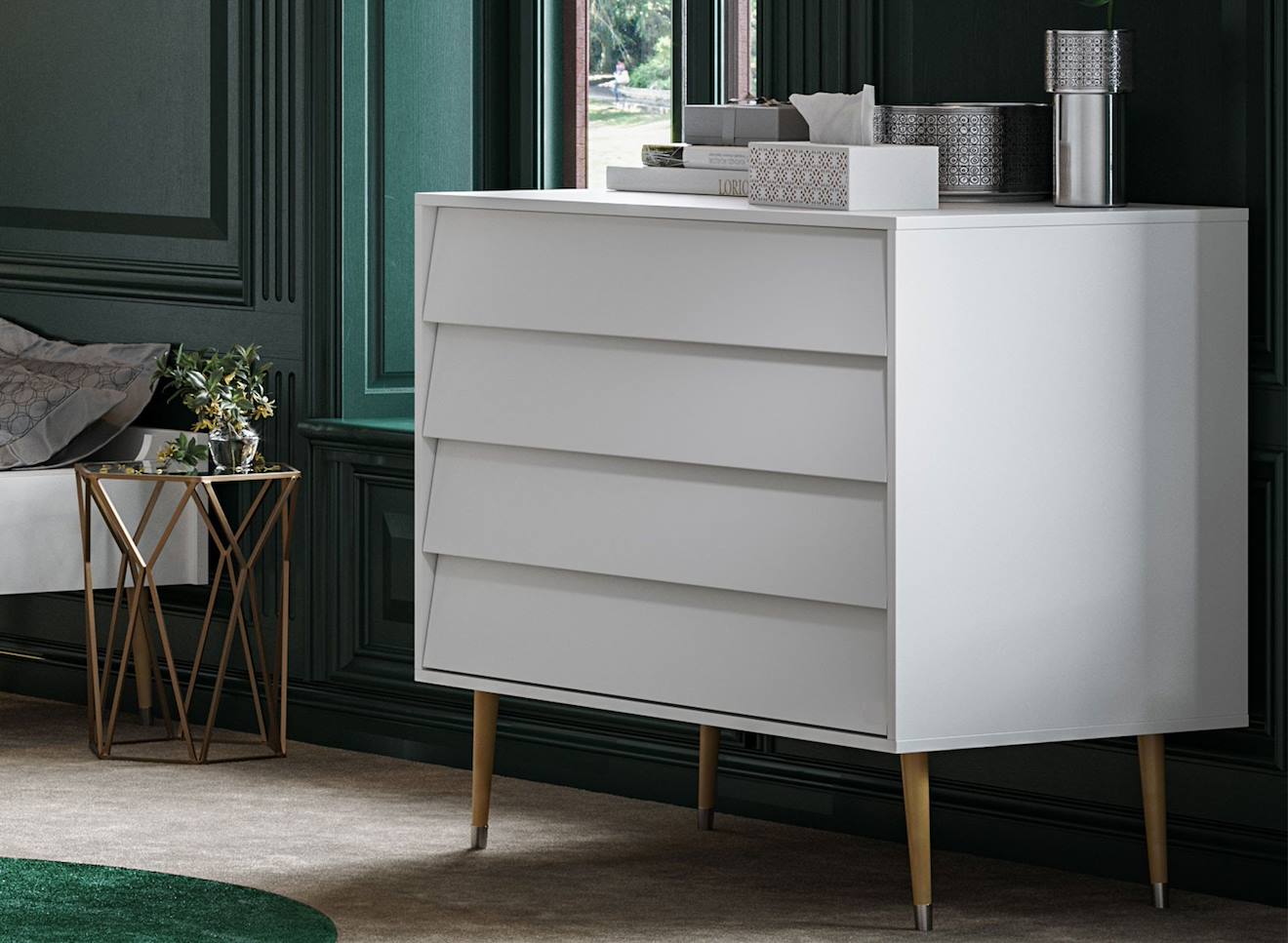 Commode 4 Tiroirs Bosque Blanc