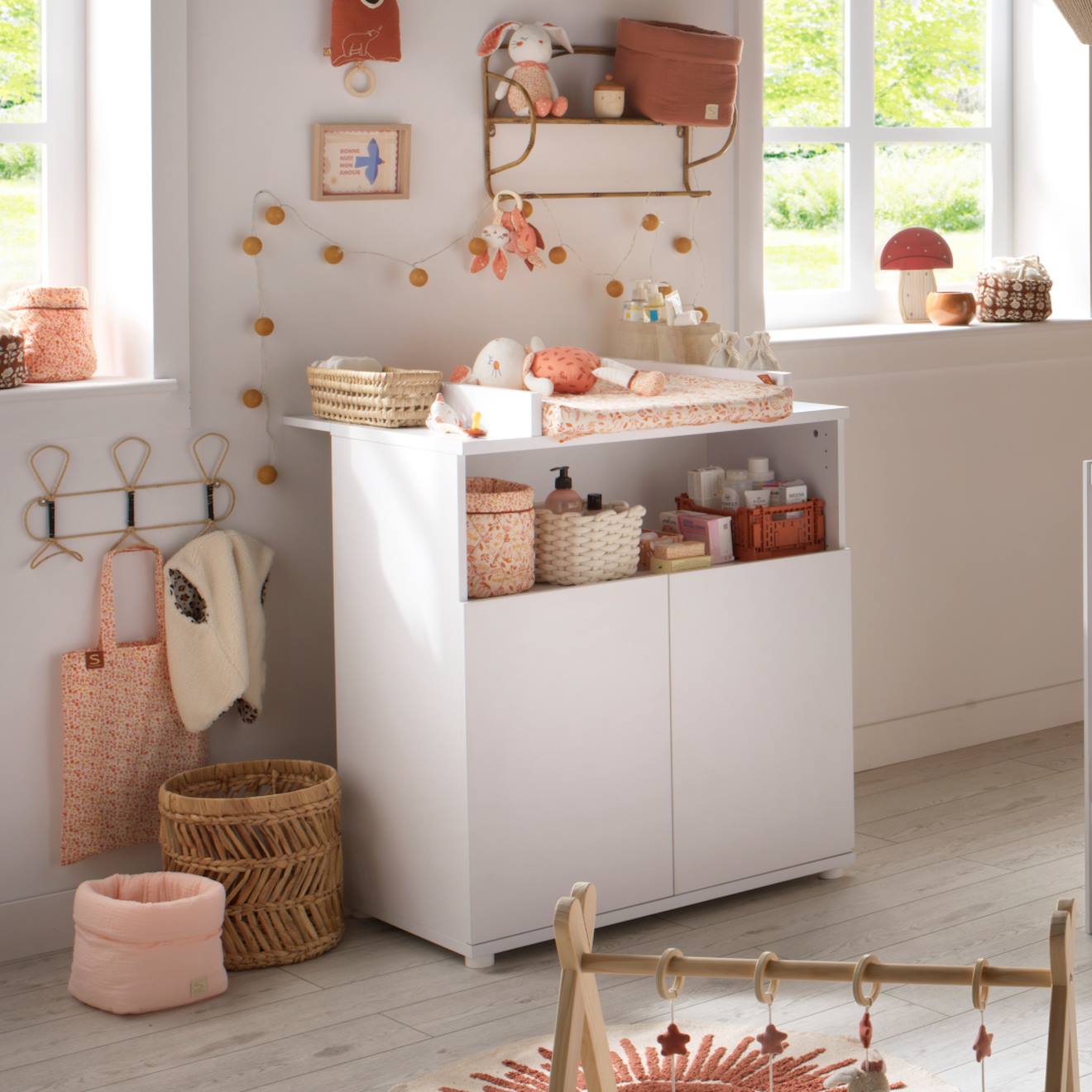 Commode À Langer Bébé 2 Portes - First Blanc