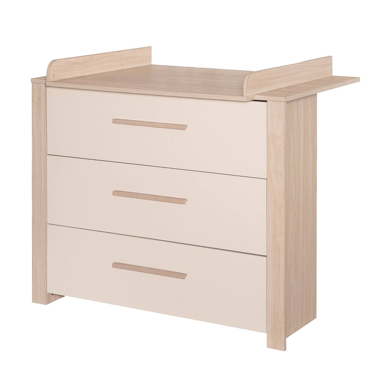 Commode À Langer Évolutive 3 Tiroirs Momo Beige Cashmere - Chêne