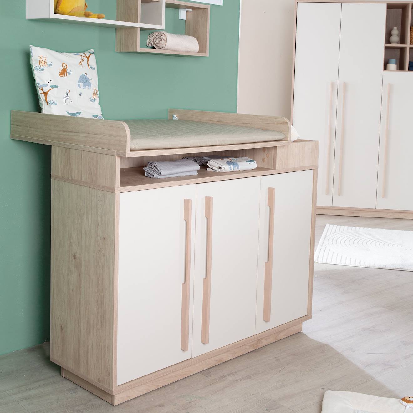 Commode Évolutive Avec Extension À Langer Amovible Elva Cachemire - Noyer De Virginie