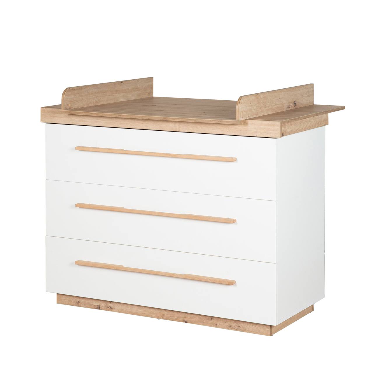 Commode Évolutive Avec Extension À Langer Amovible Lumo Blanc - Chêne Artisan