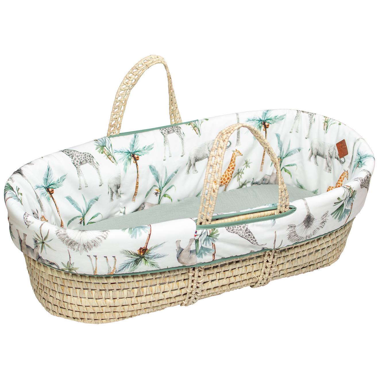 Couffin Bébé Complet Avec Linge Fabriqué En France Safari Vert De Gris