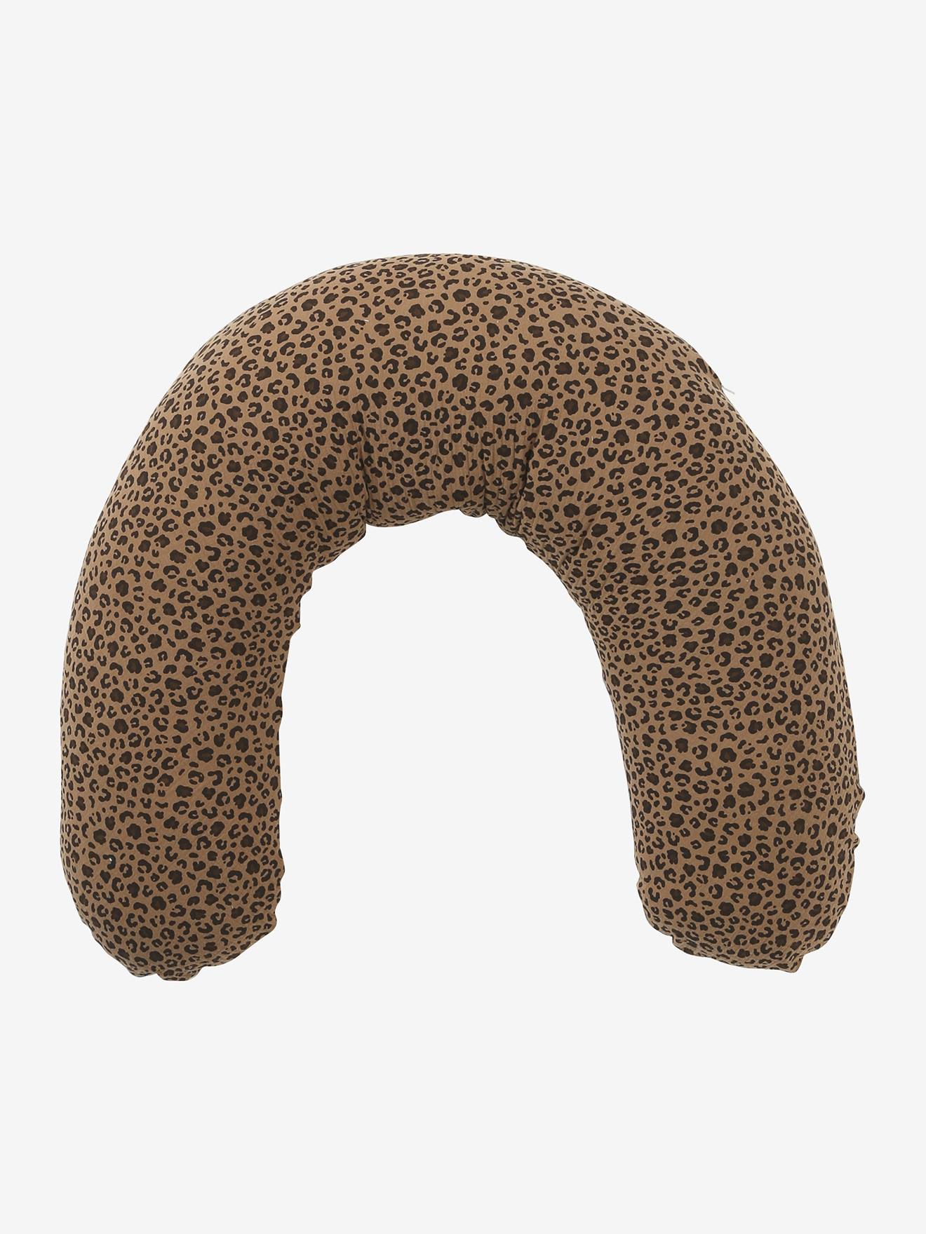 Coussin d’allaitement gaze de coton Léopard beige