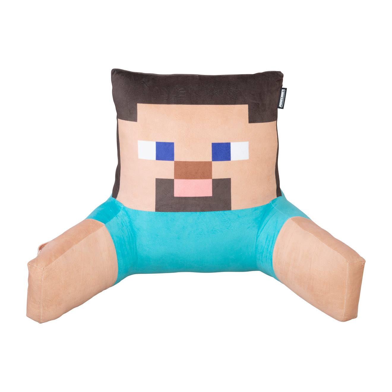 Coussin De Lecture Ultra-confortable Avec Dossier Haut Et Accoudoirs Minecraft Bleu - Steve