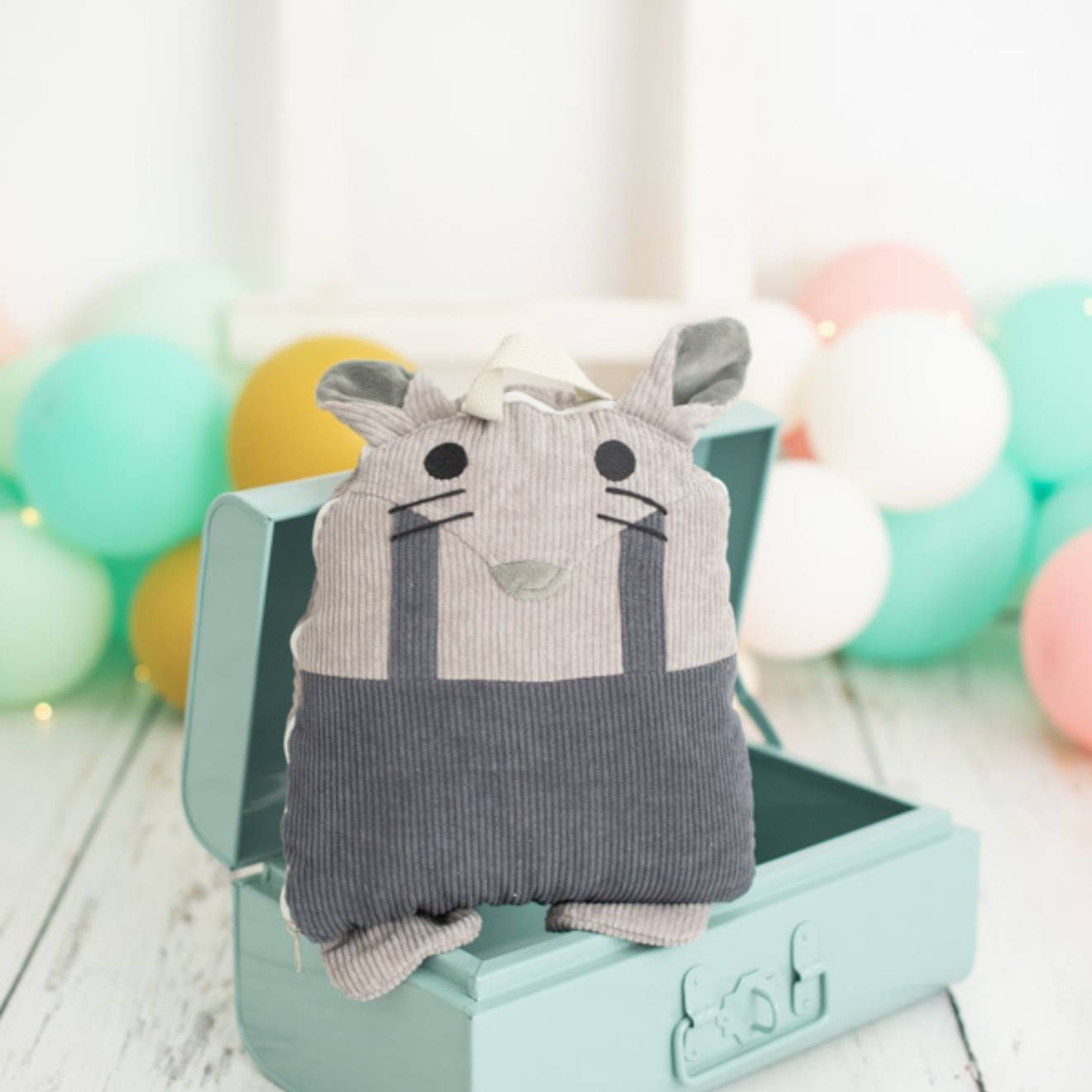 Couverture De Voyage Coussin Souris Enfant Grey