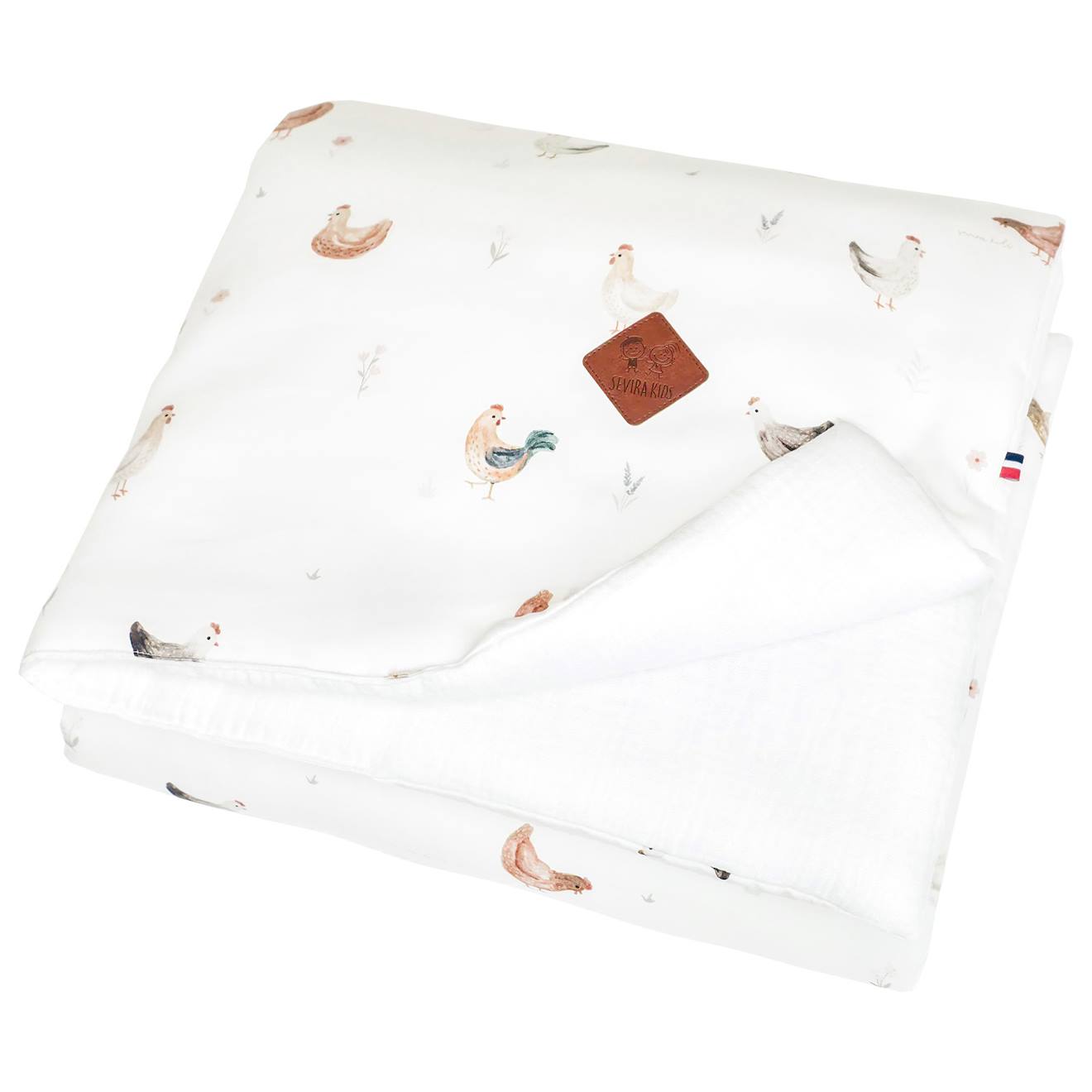 Couverture Réversible En Satin De Coton Gallina Écru