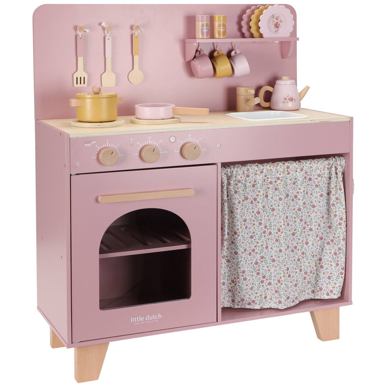 Cuisine En Bois, Favorise Le Jeu De Rôle Et La Créativité Rose