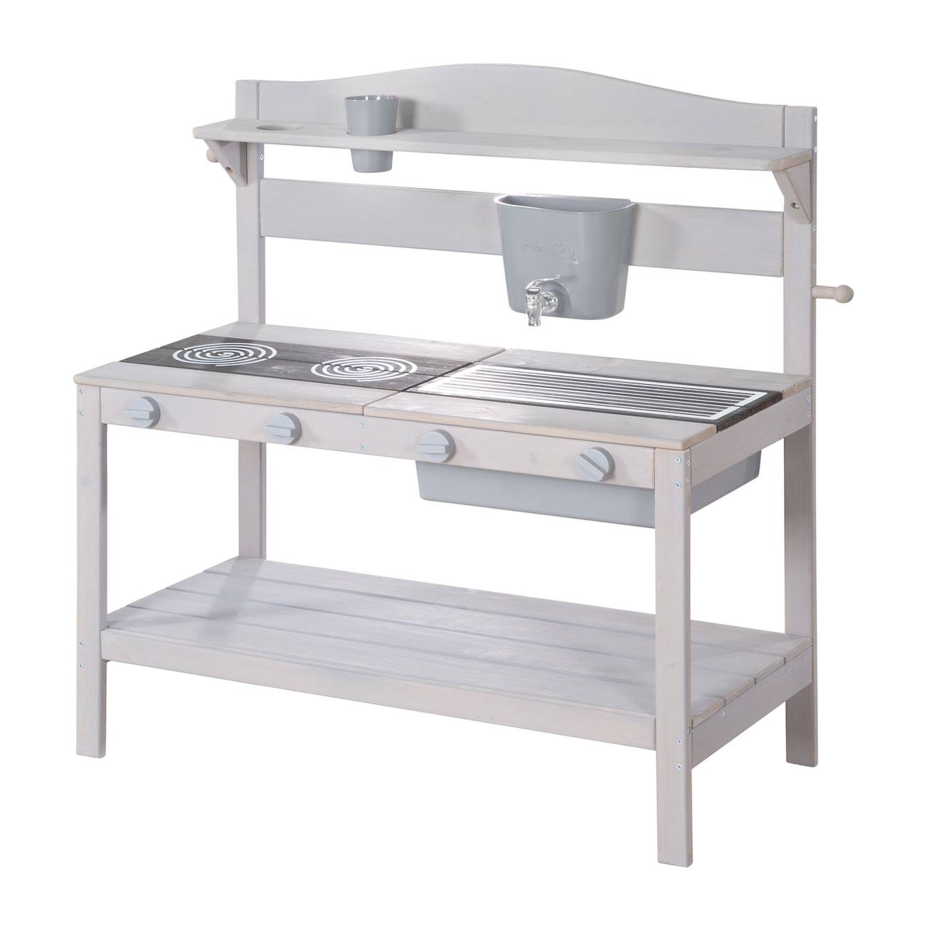 Cuisine Extérieure En Bois Fsc® Avec Accessoires Gris