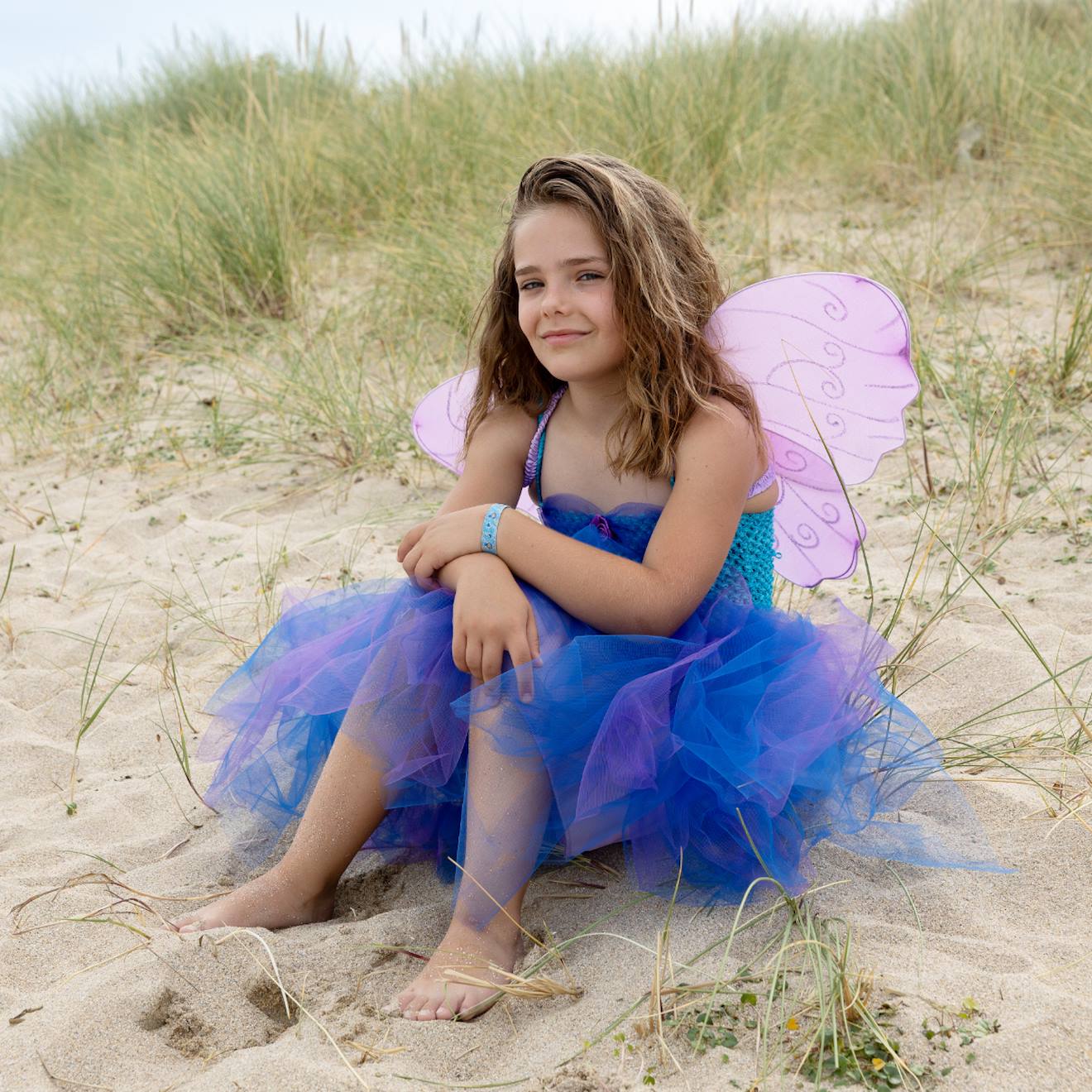 Déguisement Robe Mélusine Bleu, Violet