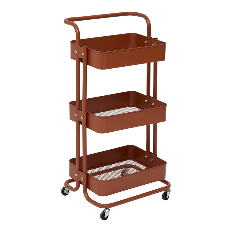 Desserte Metal 3 Niveaux Coloris Terracotta