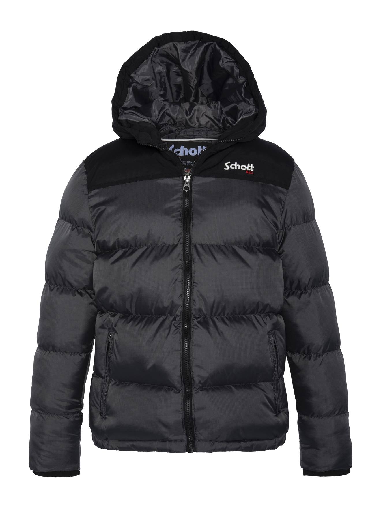 Doudoune À Capuche Anthracite