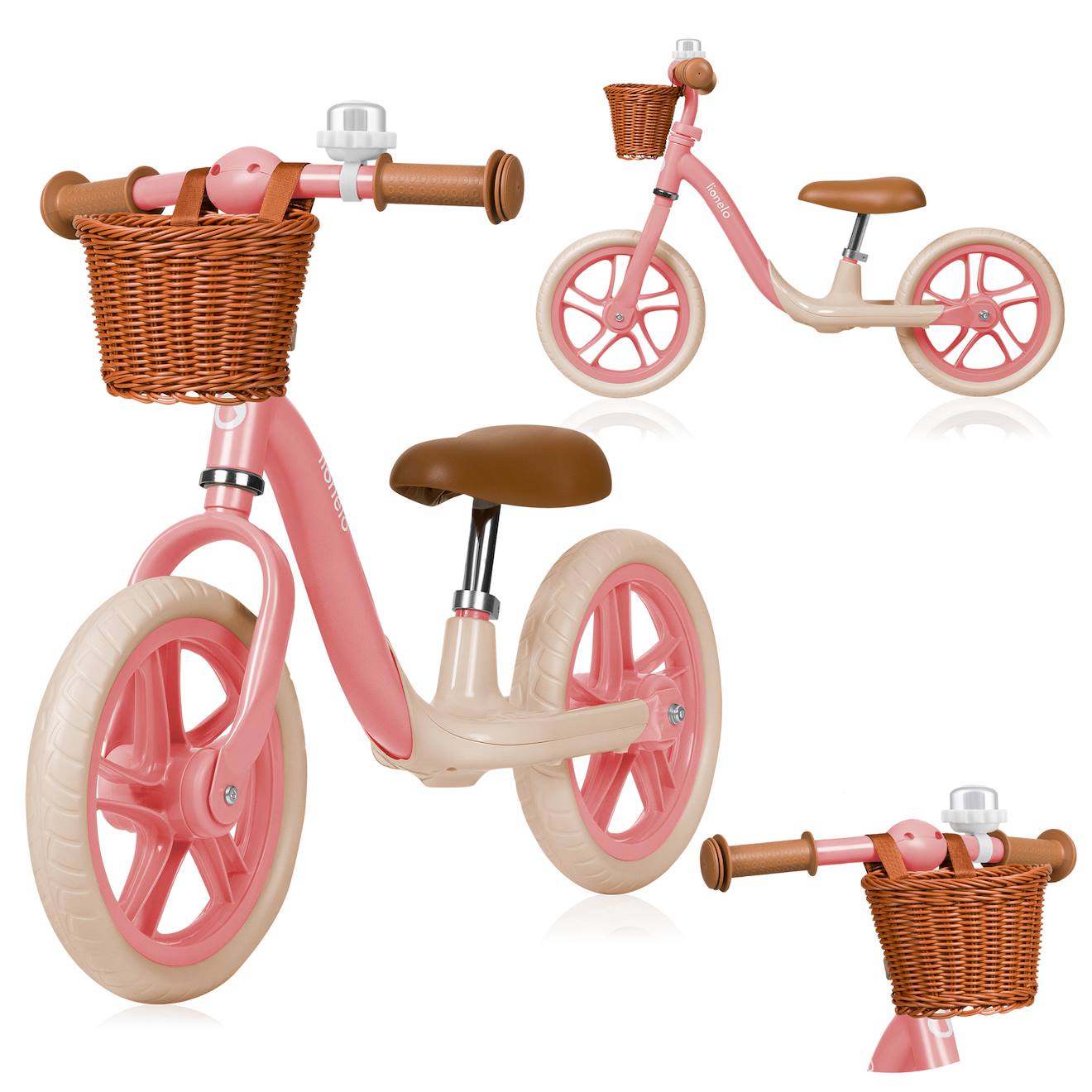 Draisienne Alex Plus Légère Et Réglable Avec Selle Confortable, Panier Et Sonnette Pink Rose