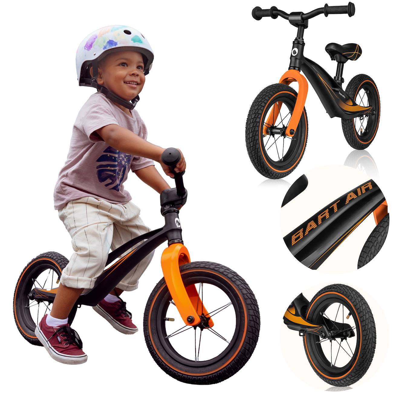 Draisienne Bart Air Légère Jusqu’à 30 Kg Avec Guidon Et Selle Réglables Black