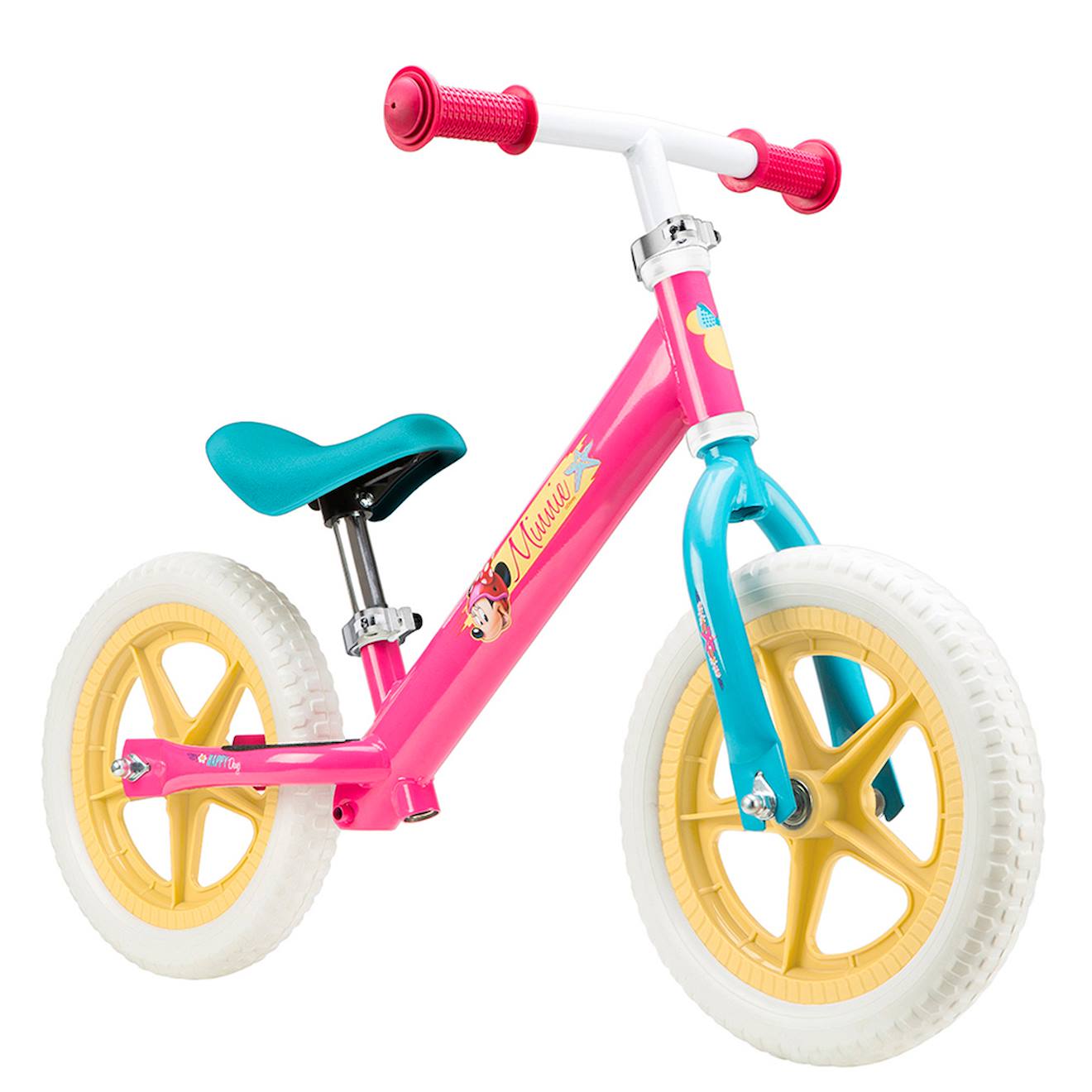 Draisienne Disney Minnie Enfant 12 Pouces Réglable Rose/turquoise/jaune