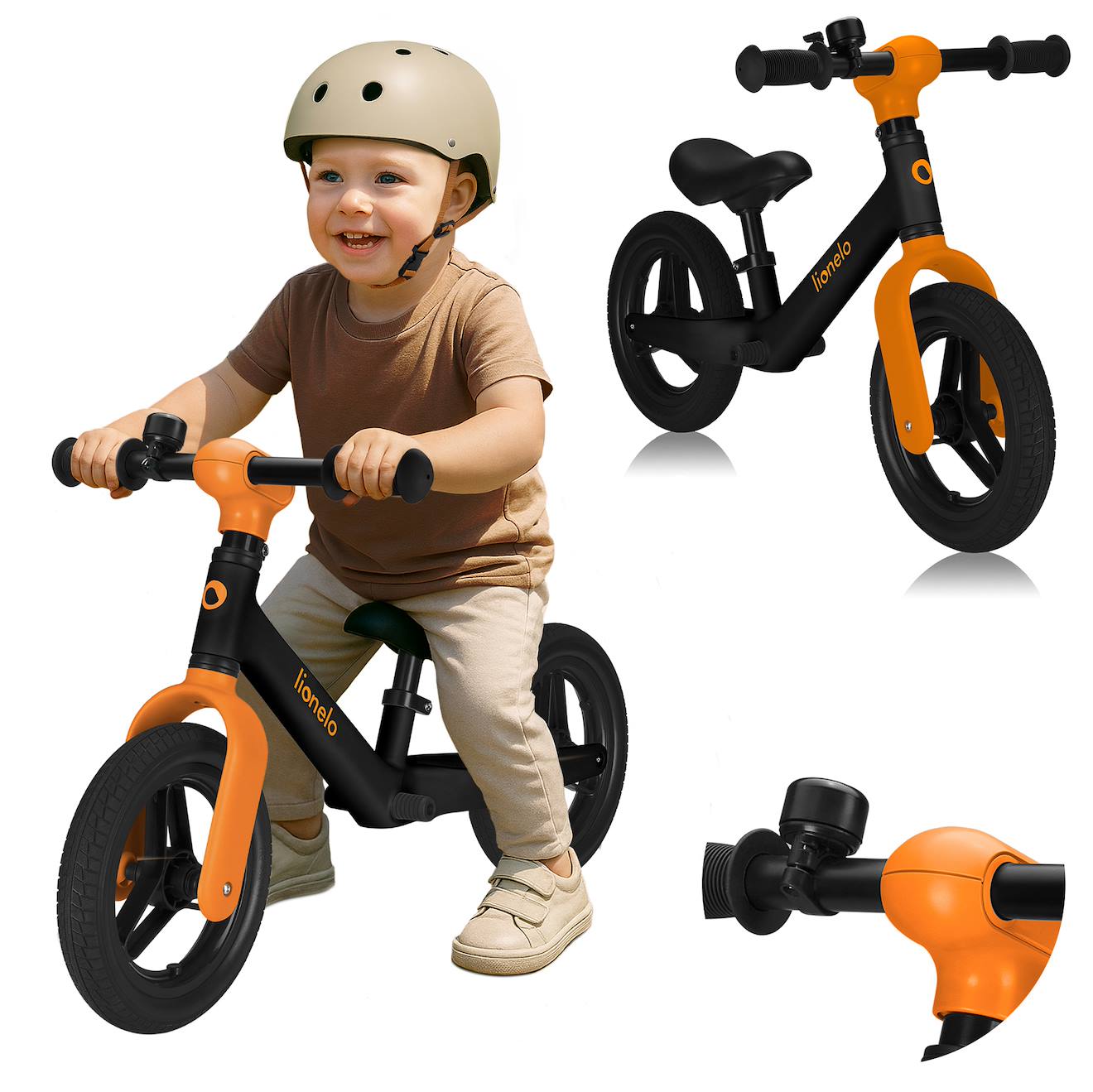 Draisienne Toni Légère Dès 18 Mois Avec Guidon Et Selle Réglables Black Orange