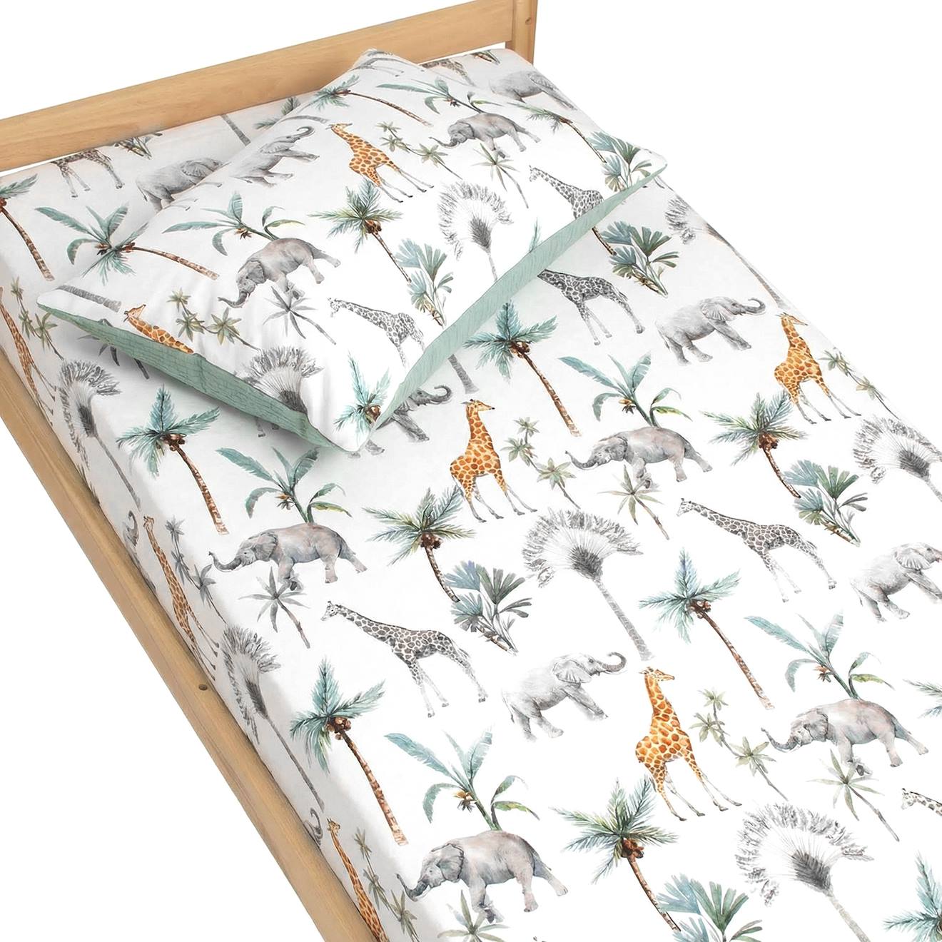 Drap-housse En Satin De Coton Safari Vert De Gris