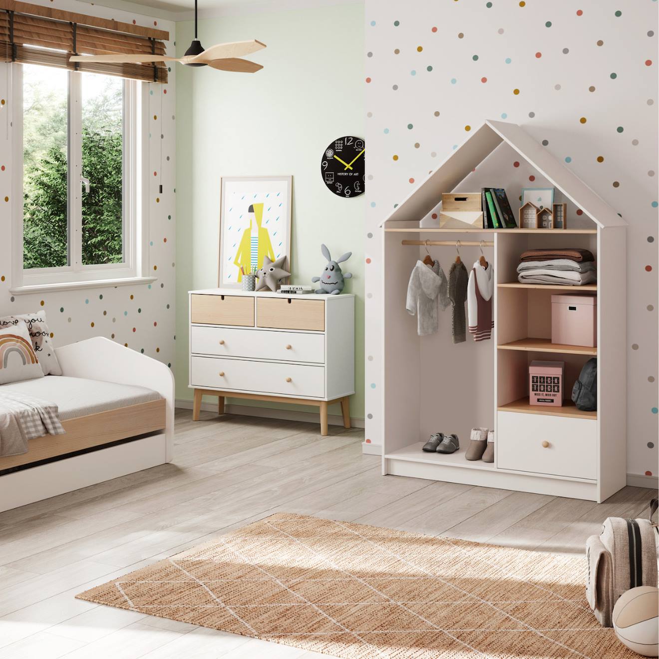Dressing Ouvert Forme Maison - Gamme Léonie Blanc