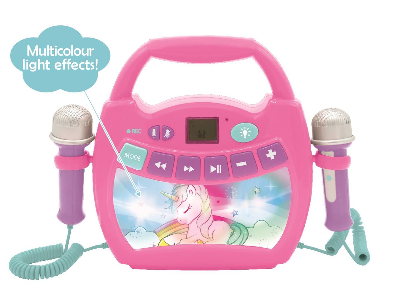 Enceinte Bluetooth Licorne Avec Micros Rose