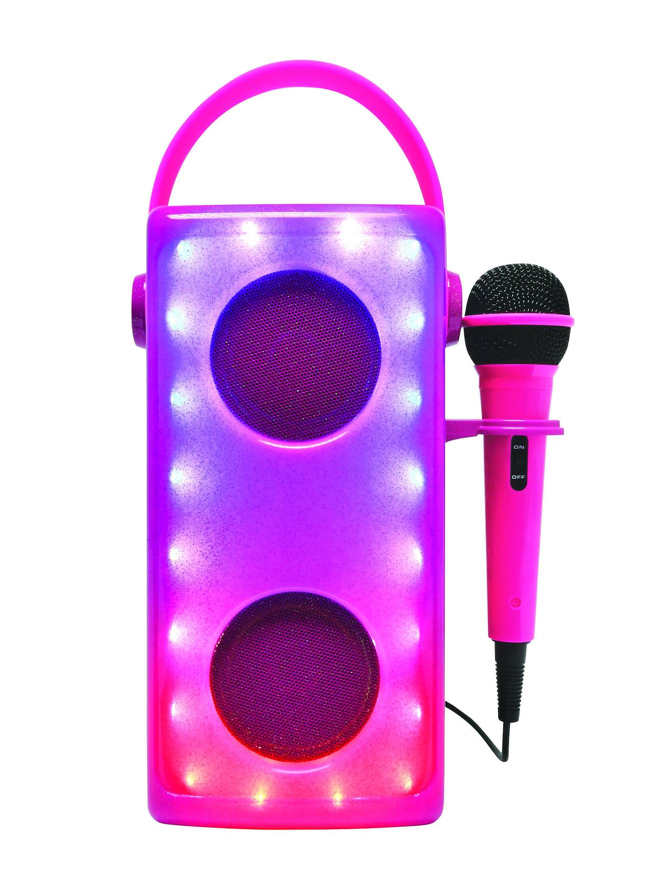 Enceinte Bluetooth Lumineuse Rose Avec Micro Multicolore