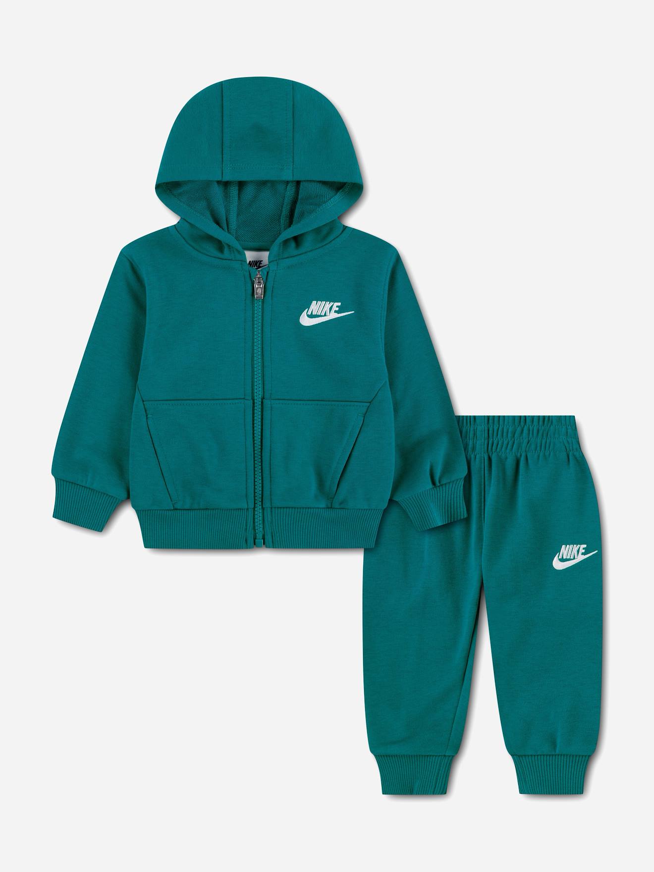Ensemble 2 Pièces Gilet À Capuche Et Bas Bleu Canard