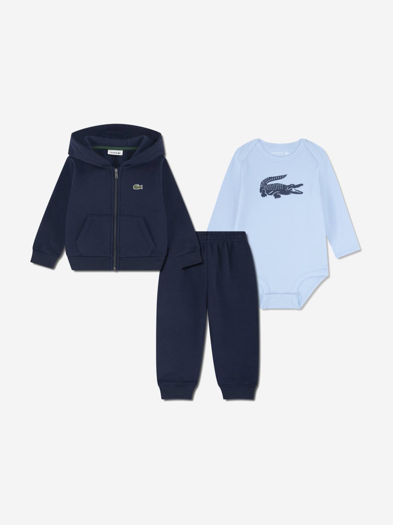 Ensemble 3 Pièces Body Gilet À Capuche Et Bas Bleu Foncé