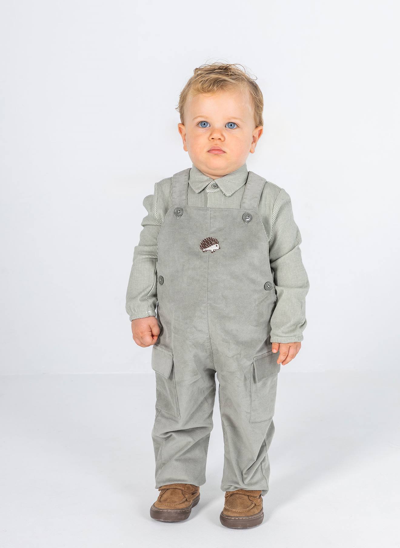 Ensemble Bébé Maille Avec Broderie Hérisson Vert
