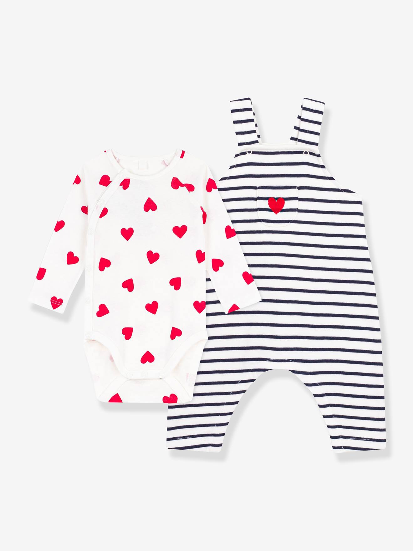 Ensemble body salopette Petit Bateau écru
