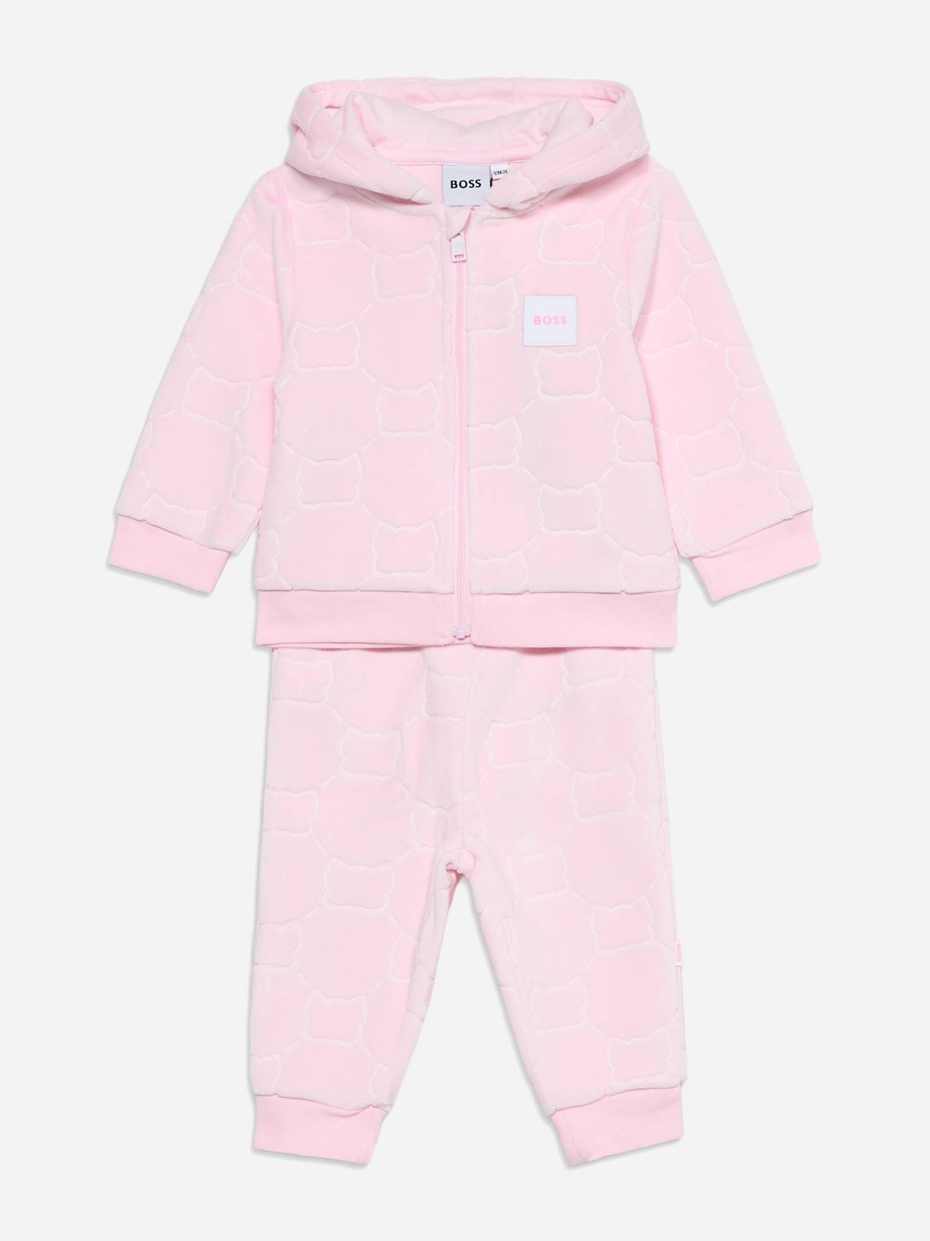 Ensemble Fille 2 Pièces Gilet À Capuche Et Bas Rose Clair