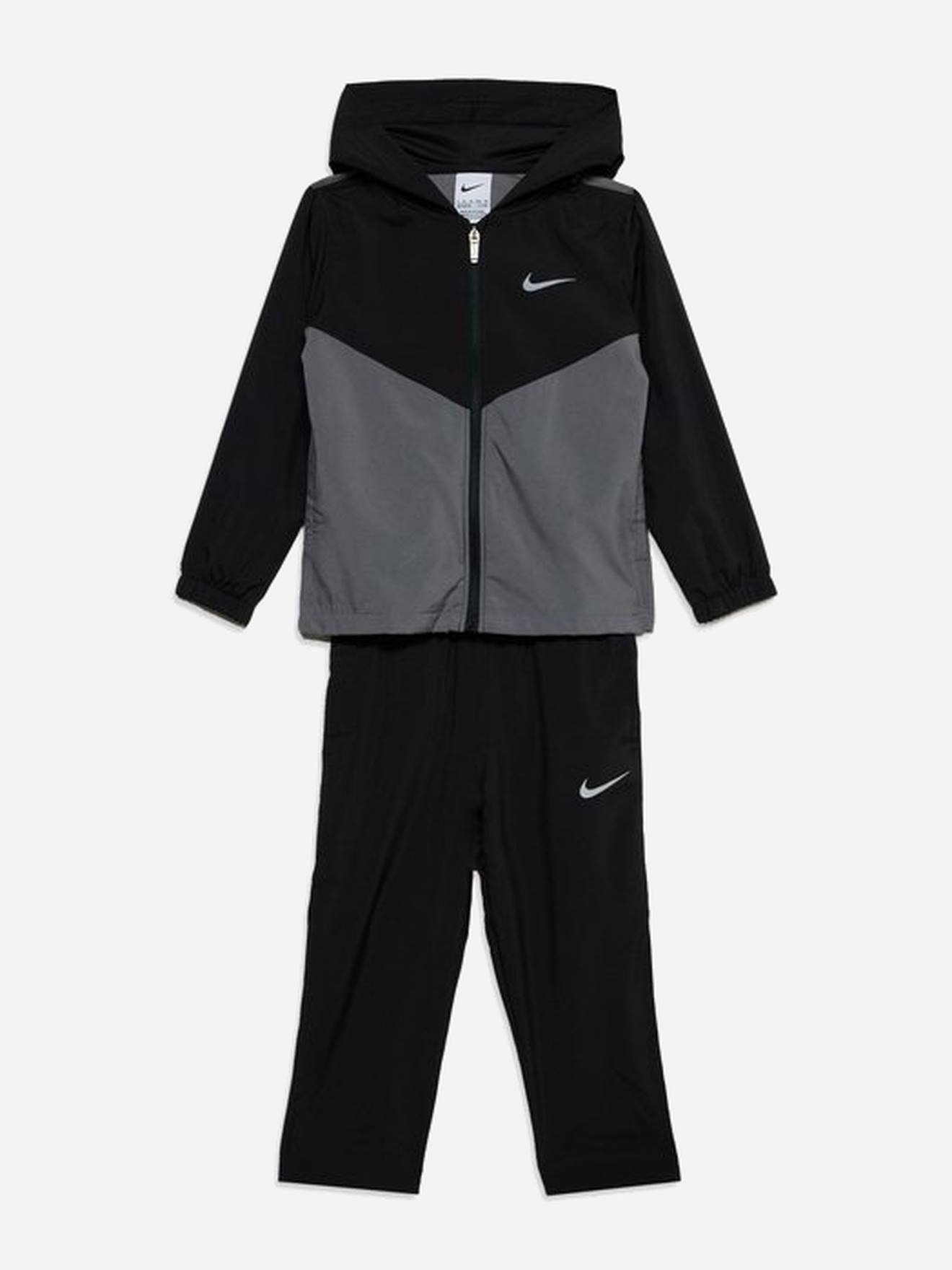 Ensemble Garçon 2 Pièces Gilet À Capuche Et Bas Noir / Gris Foncé