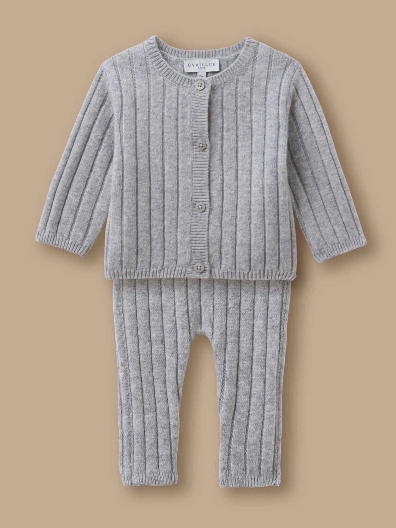 Ensemble Grosses Côtes Bébé Gris Chine Clair