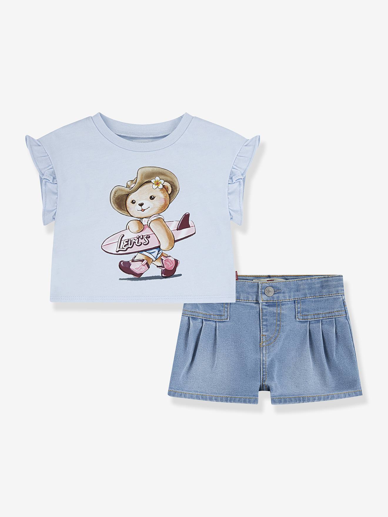 Ensemble short tee-shirt Levis Kid's bleu ciel